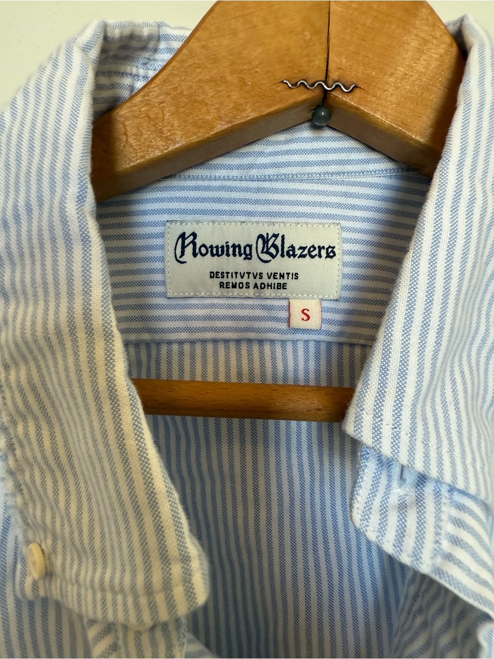 Rowing Blazers Oxford Light Blue and White Striped Button-Down Shirt